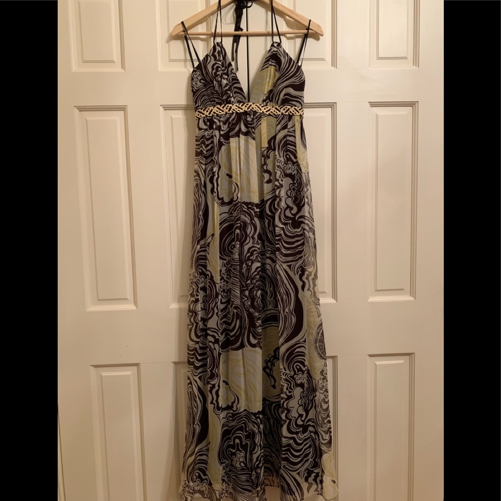 Chiffon Printed Halter Maxi Dress